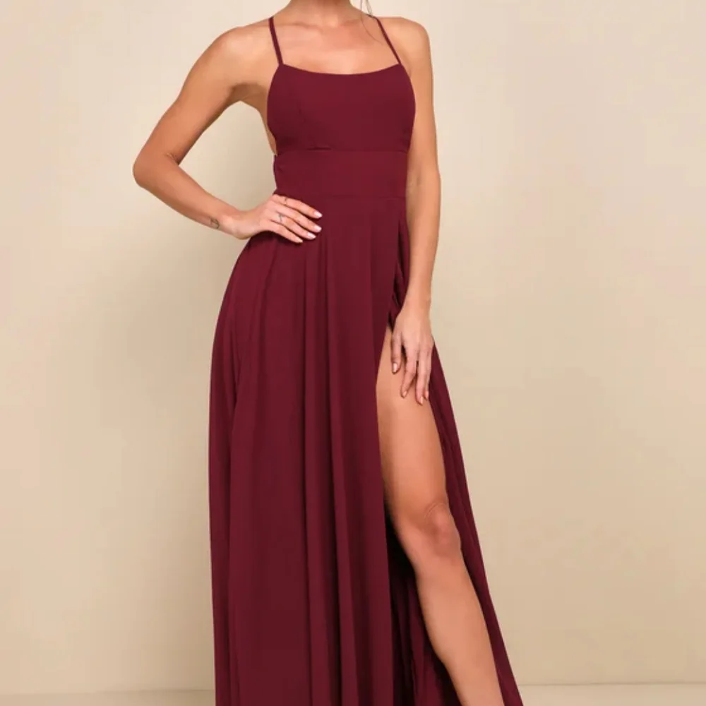 NWOT Lulu's Burgundy Backless Maxi Dress Size 1X=16/18 - Picture 6 of 6